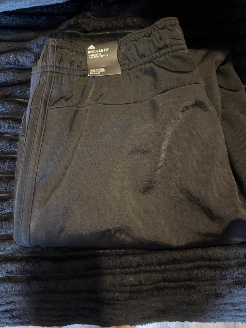 adidas Black Regular Fit Sweatpants with Elastic Waist